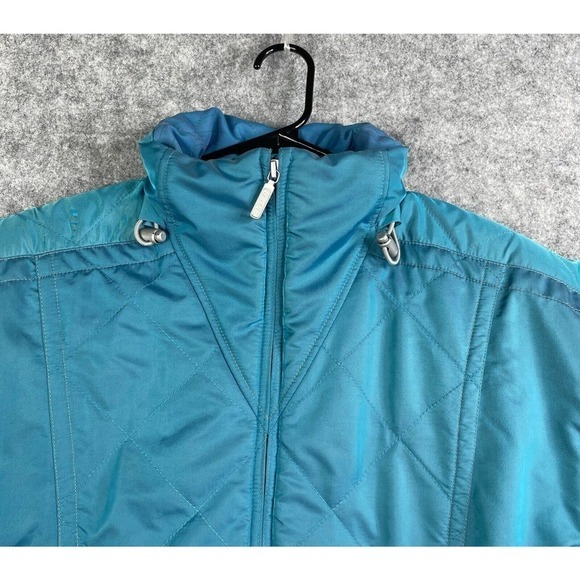 Vintage Roffe Ski Jacket Belted Athena Size 10 Ladies Made in USA Teal - Picture 3 of 11